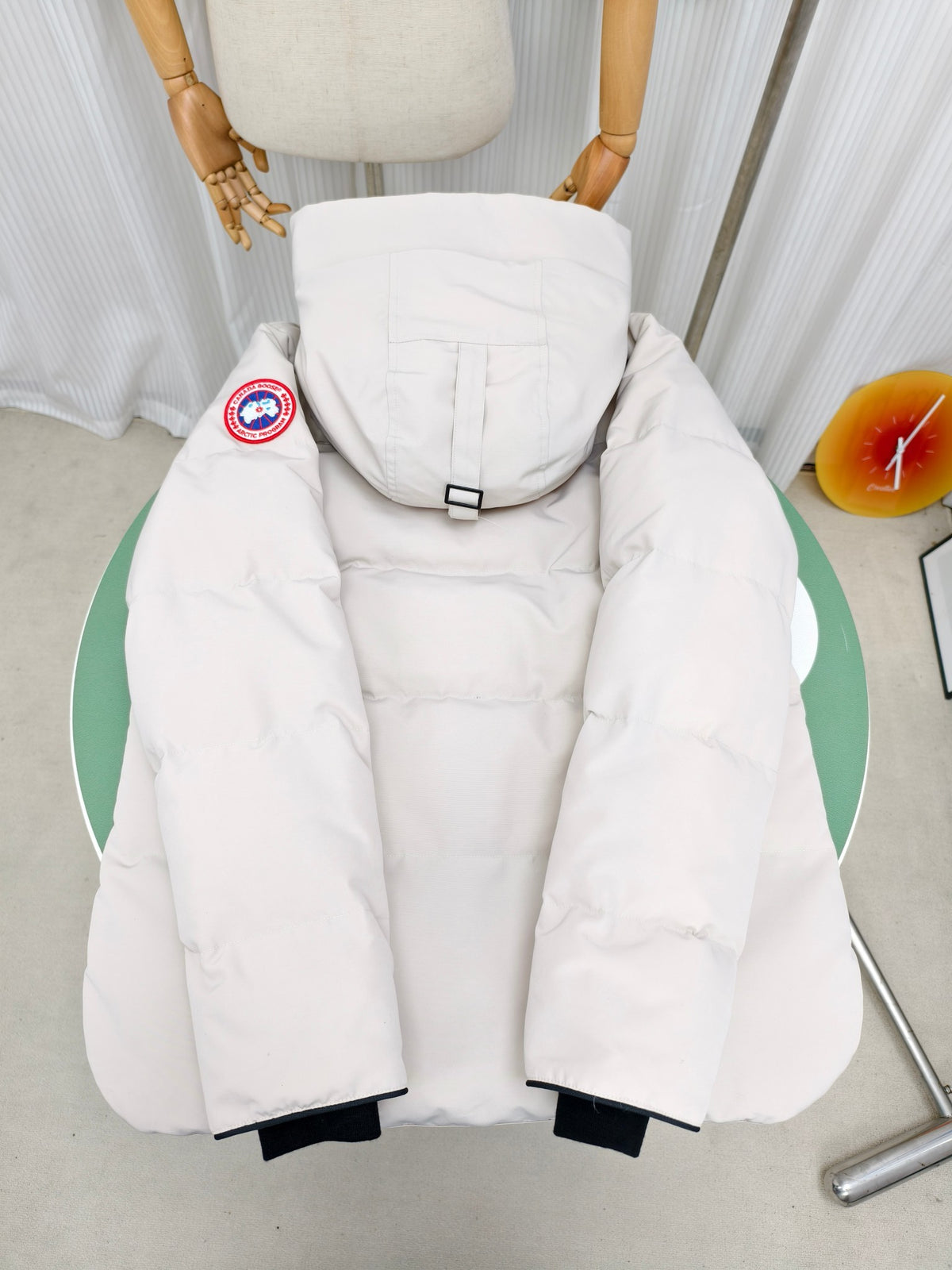 Canada Goose Ivory White Fur-Trim Hooded Quilted Puffer Jacket