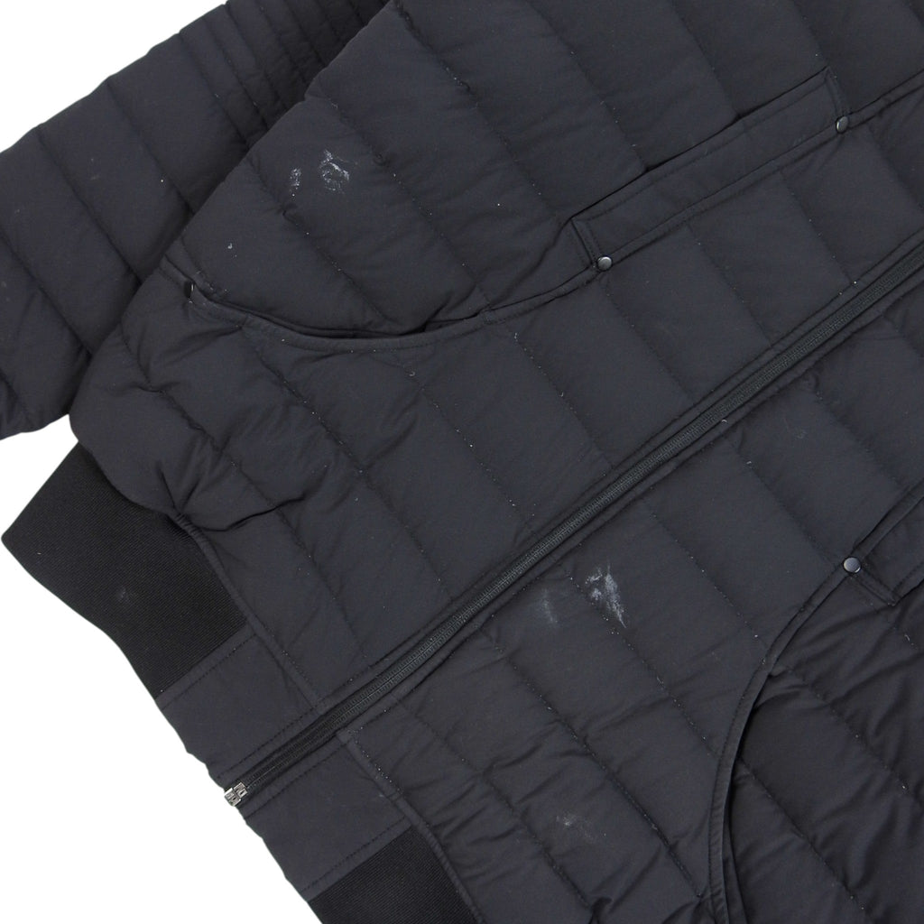 Black Mixed-Quilt Zip-Front Bomber Jacket