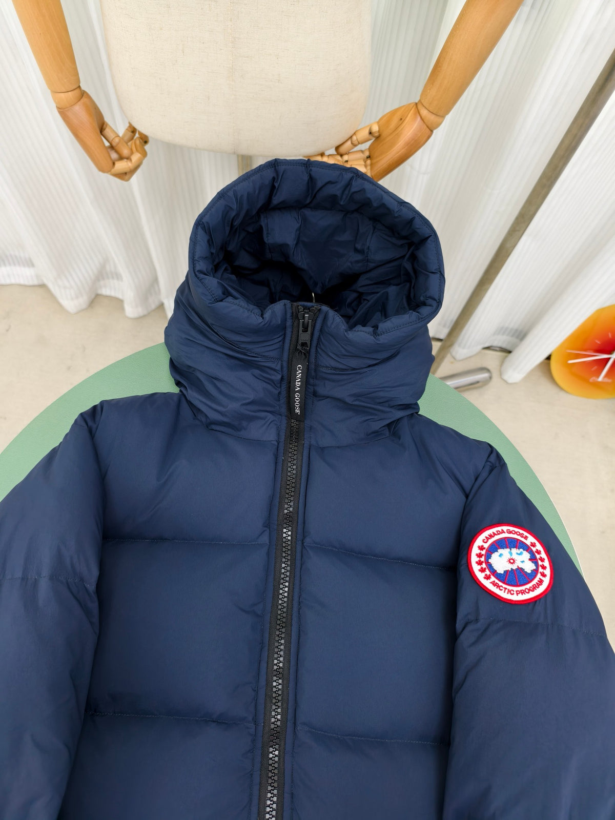 Canada Goose Navy Blue Classic Badge Hooded Puffer Jacket