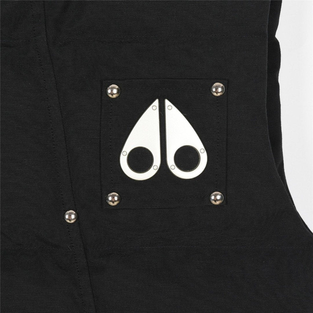 Moose Knuckles Black Studded Logo Puffer Vest