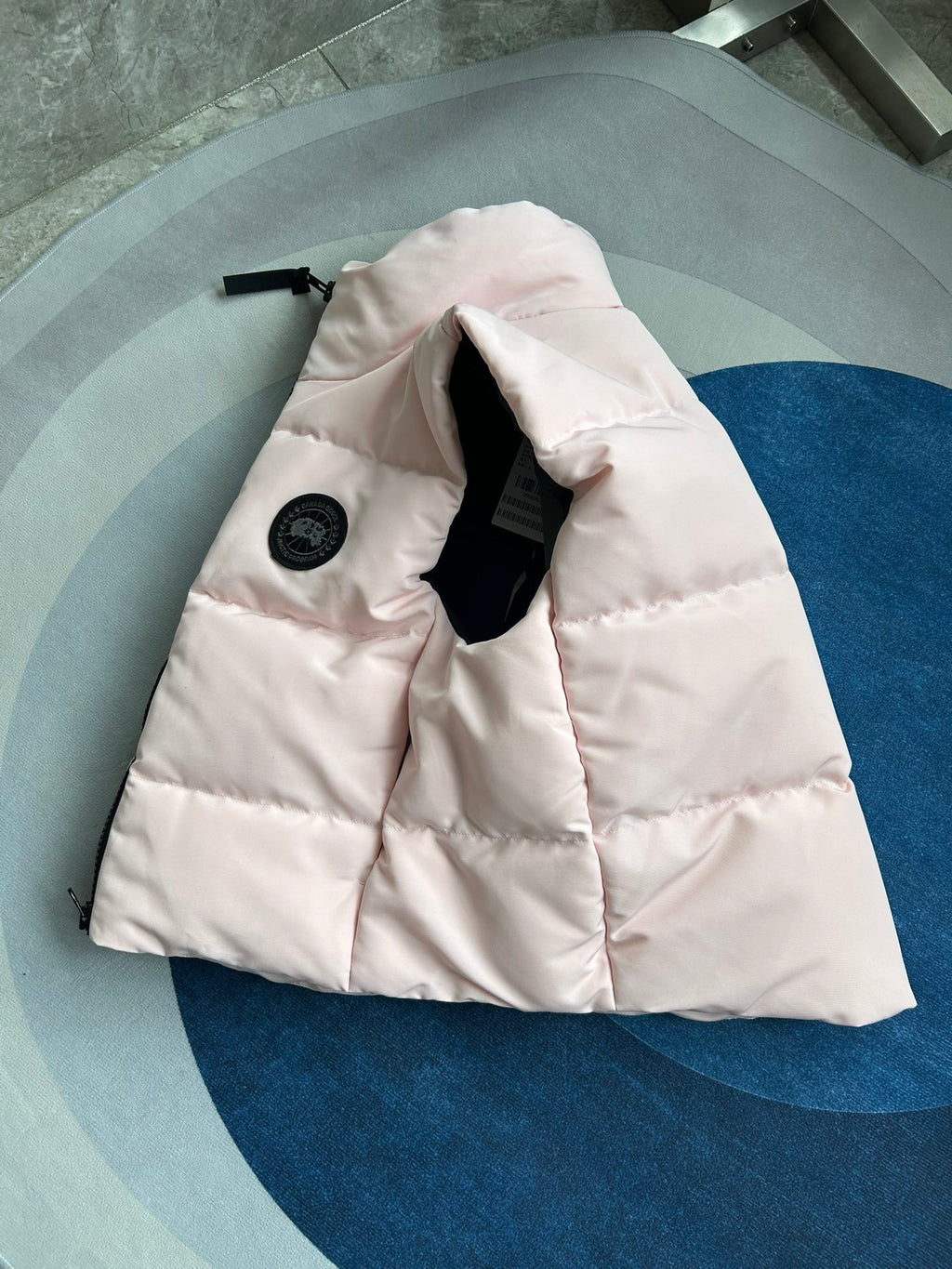 Canada Goose Pale Pink Black Badge Quilted Puffer Vest