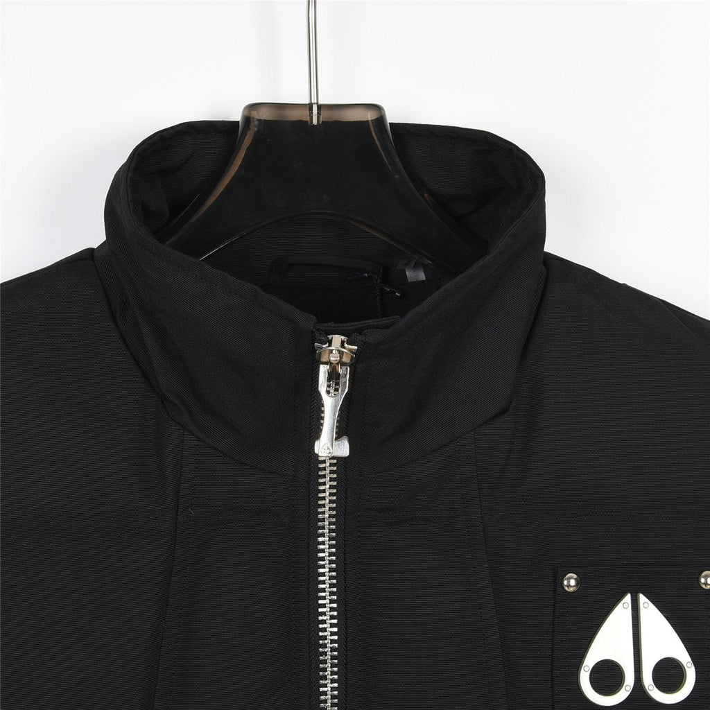 Moose Knuckles Black Studded Logo Puffer Vest