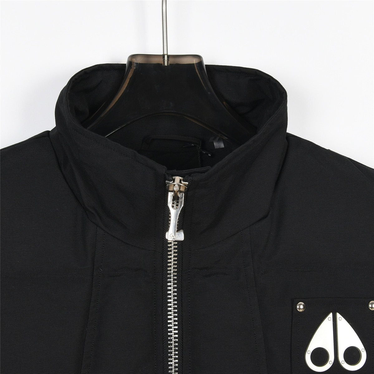 Moose Knuckles Black Studded Logo Puffer Vest