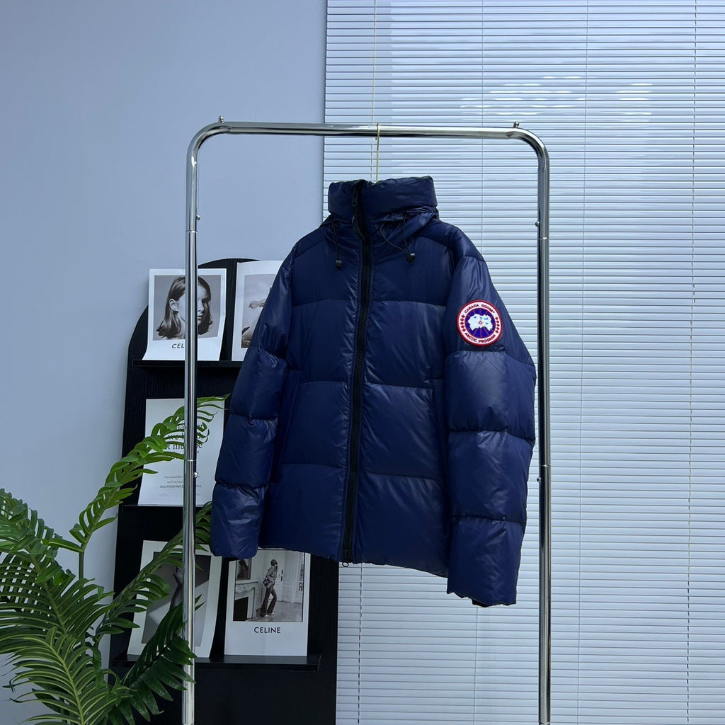 Canada Goose Navy Blue Classic Badge Hooded Puffer Jacket