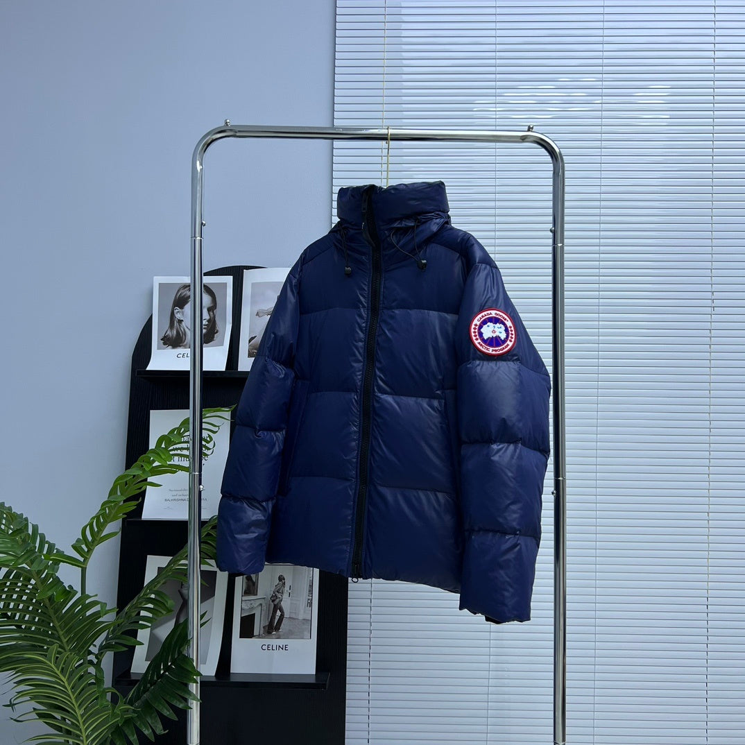 Canada Goose Navy Blue Classic Badge Hooded Puffer Jacket