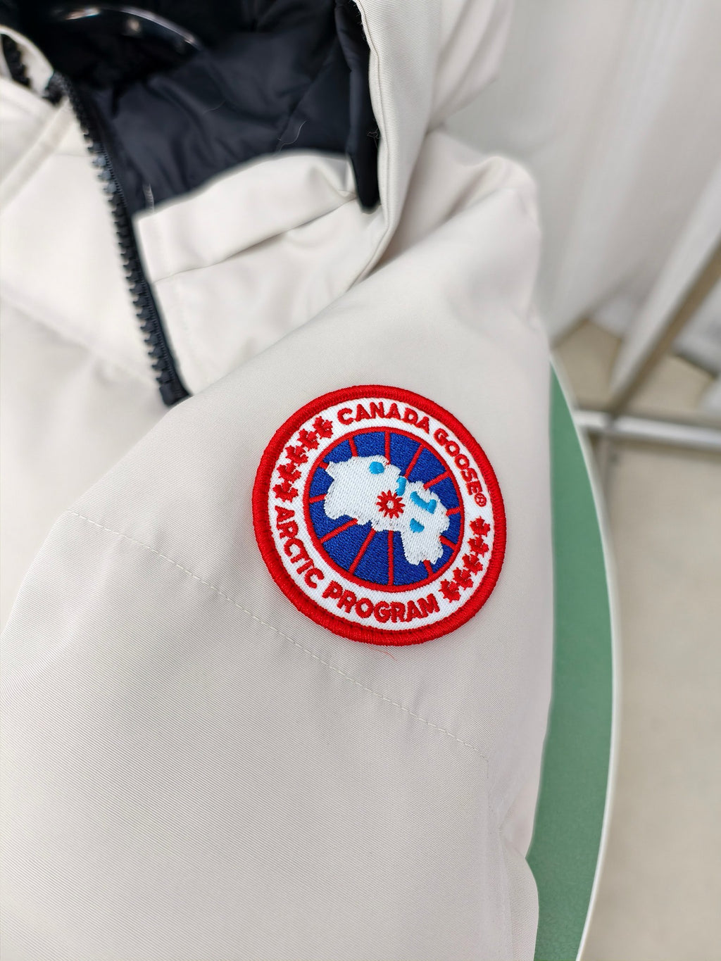 Canada Goose Ivory White Fur-Trim Hooded Quilted Puffer Jacket