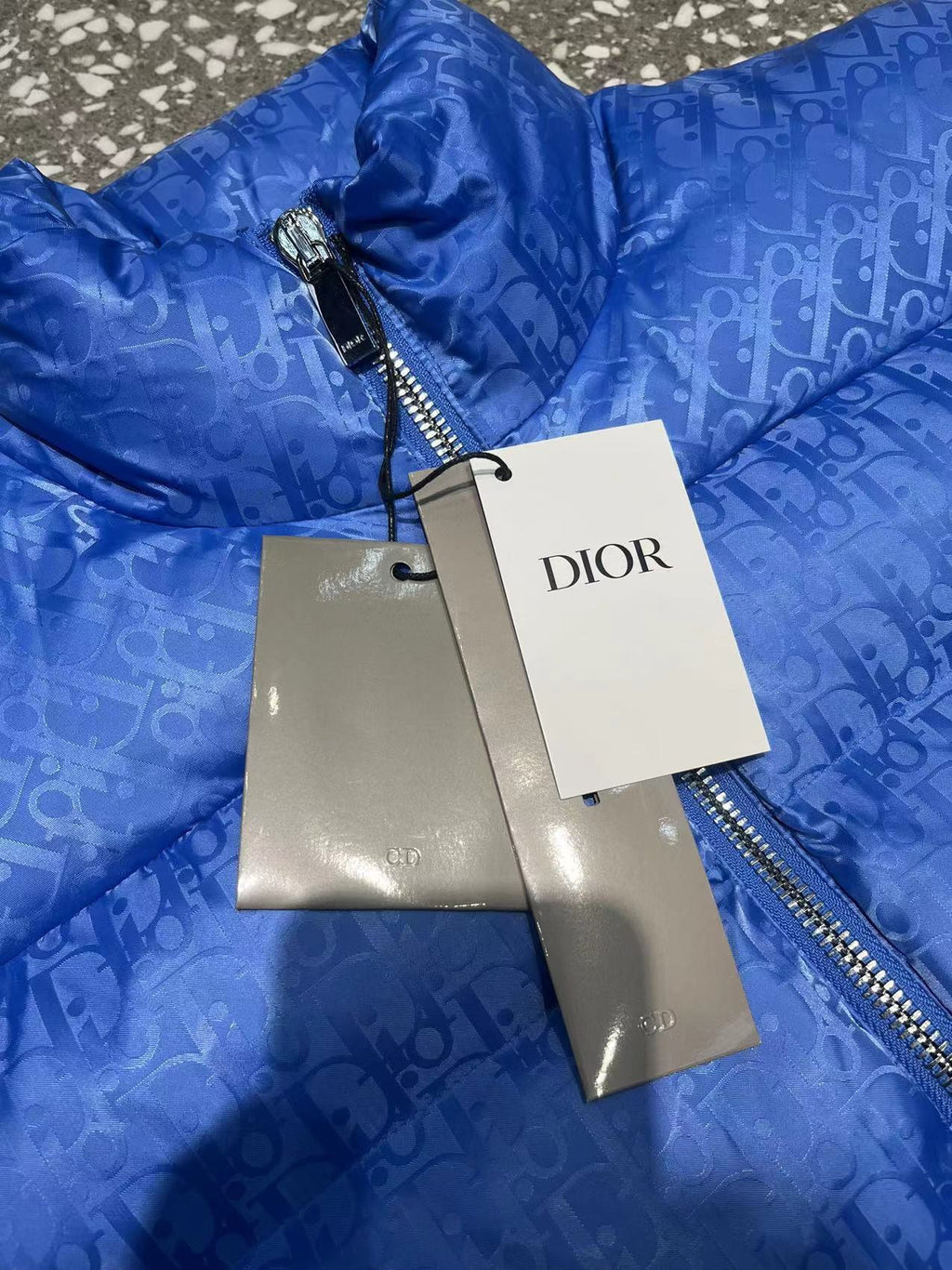 Dior Royal Blue Oblique Quilted Puffer Vest