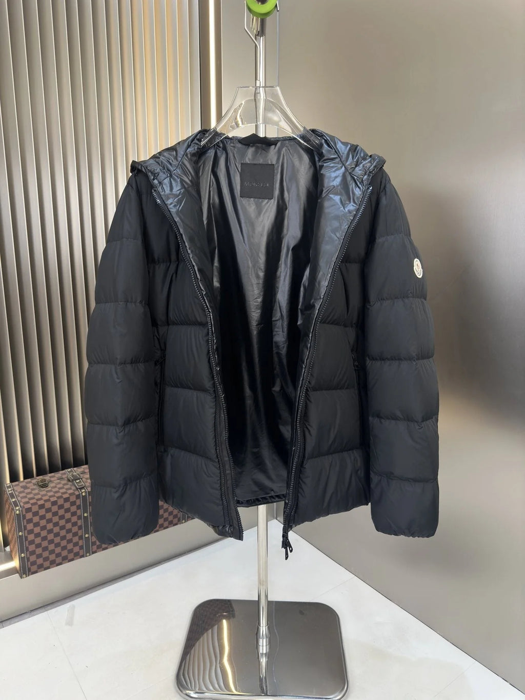 Moncler Black Round Neck Quilted Puffer Jacket