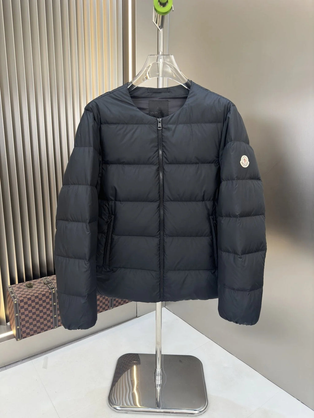 Moncler Black Round Neck Quilted Puffer Jacket