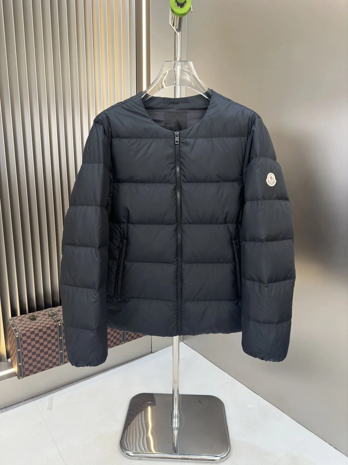 Moncler Black Round Neck Quilted Puffer Jacket