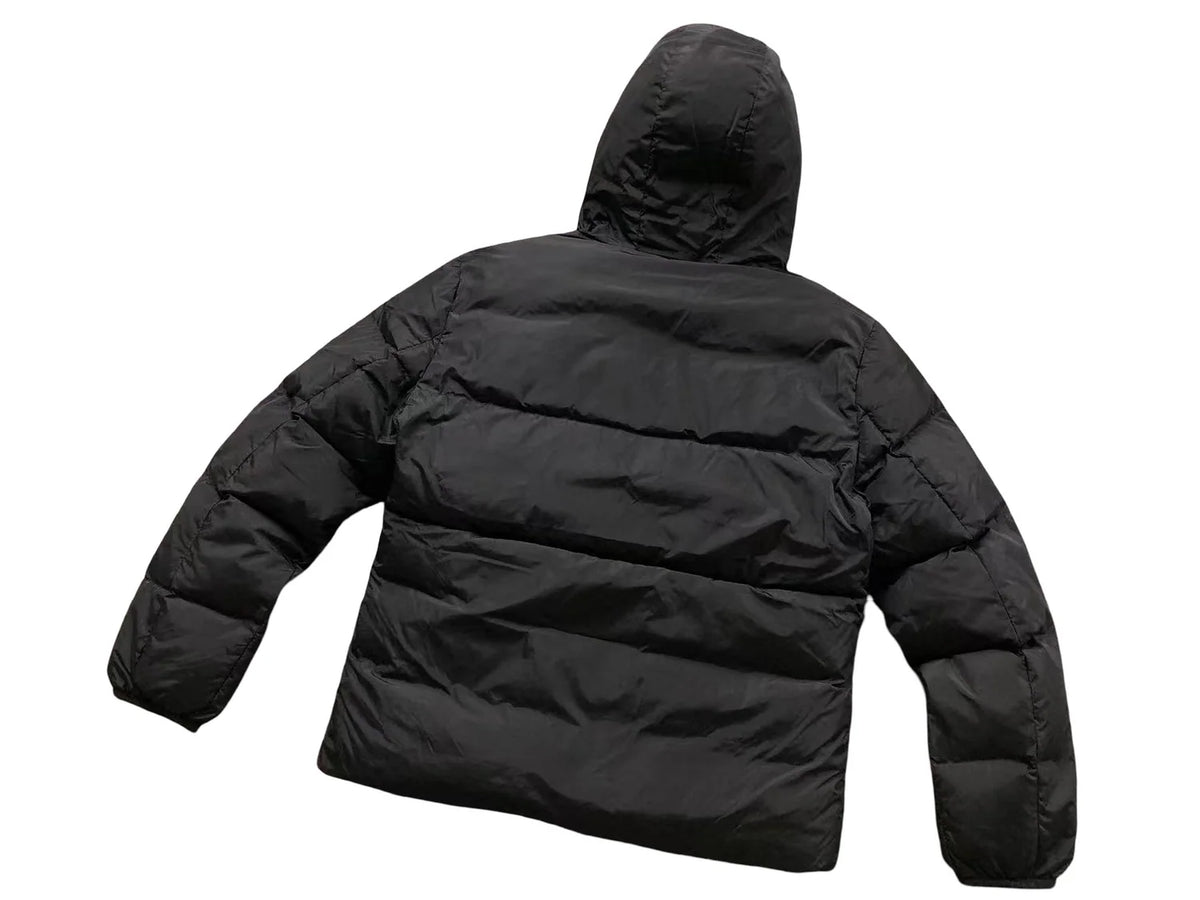 Moncler Black Contrast Logo Hood Quilted Puffer Jacket
