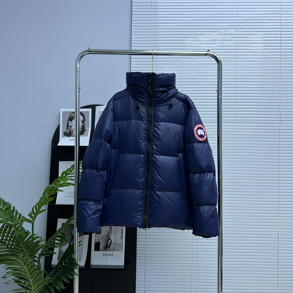 Canada Goose Navy Blue Classic Badge Hooded Puffer Jacket