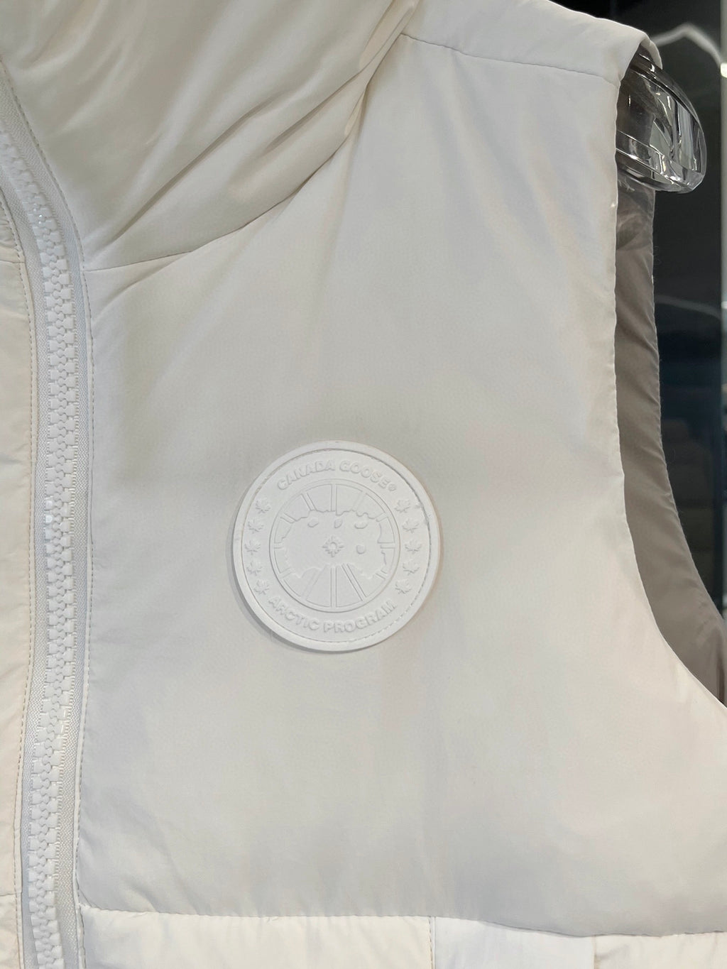 Canada Goose White Tonal Badge Quilted Puffer Vest