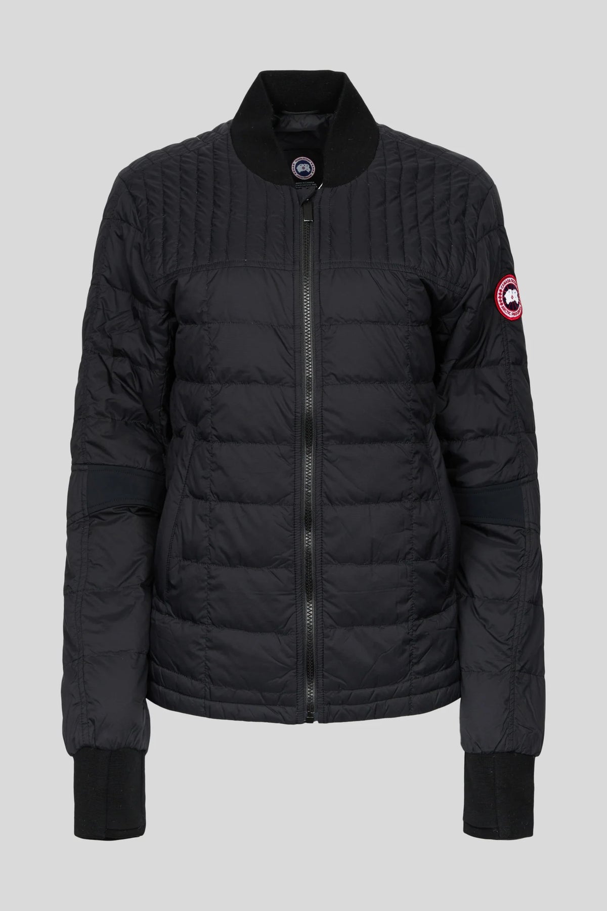 Canada Goose Black Mixed-Quilt Stand Collar Jacket