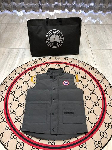 Canada Goose Charcoal Gray Classic Logo Quilted Puffer Vest