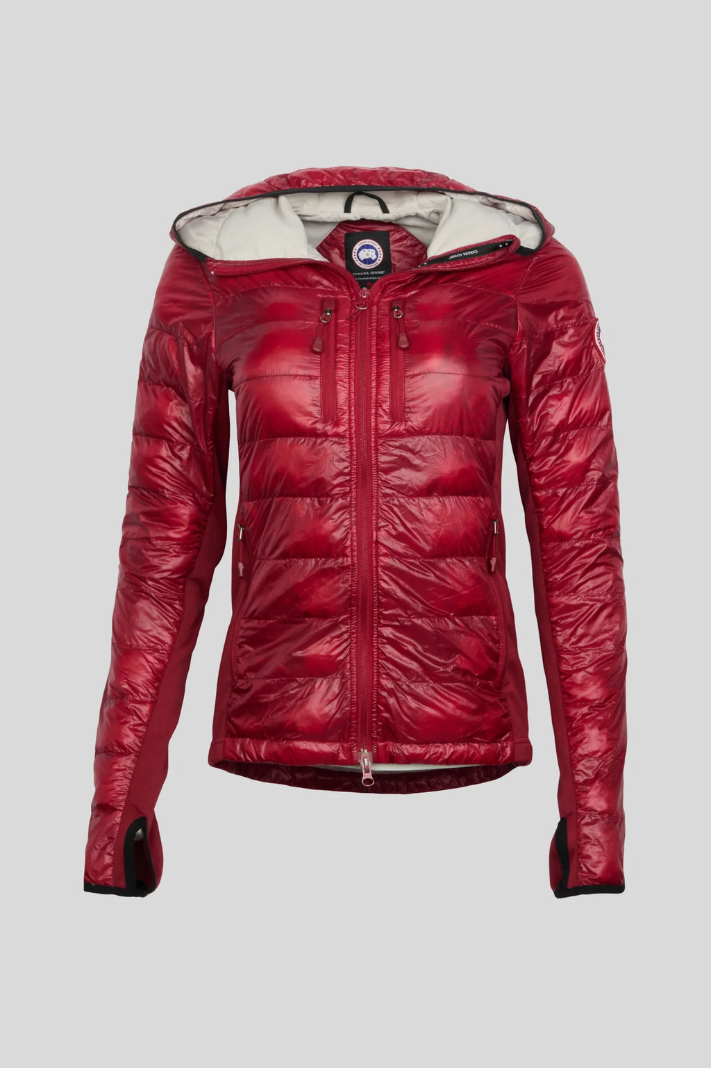 Canada Goose Red Glossy Hooded Quilted Jacket